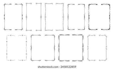 Set Black Simple Line Collection Different Doodle Brackets, Parentheses, Braces Elements Vector Design Style Sketch Isolated Illustration For Banner