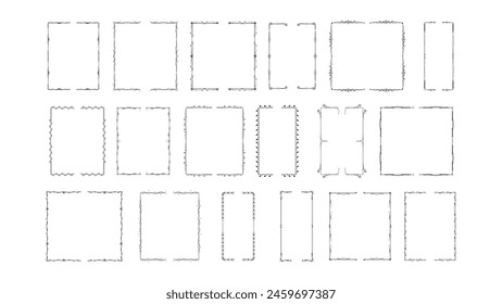 Set Black Simple Line Collection Different Doodle Brackets, Parentheses, Braces Elements Vector Design Style Sketch Isolated Illustration For Banner