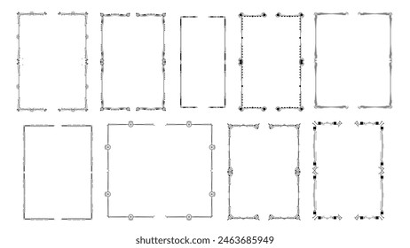 Set Black Simple Line Collection Different Doodle Brackets, Parentheses, Braces Elements Vector Design Style Sketch Isolated Illustration For Banner