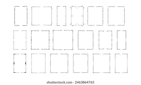 Set Black Simple Line Collection Different Doodle Brackets, Parentheses, Braces Elements Vector Design Style Sketch Isolated Illustration For Banner