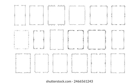 Set Black Simple Line Collection Different Doodle Brackets, Parentheses, Braces Elements Vector Design Style Sketch Isolated Illustration For Banner