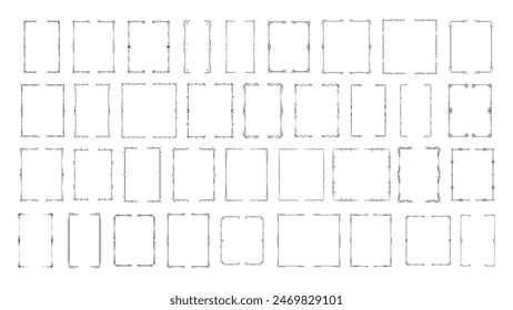 Set Black Simple Line Collection Different Doodle Brackets, Parentheses, Braces Elements Vector Design Style Sketch Isolated Illustration For Banner