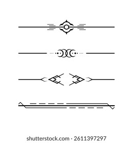 Set Black Simple Line Collection Doodle Border Elements Vector Design Style Sketch Isolated Illustration For Banner