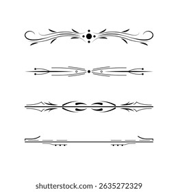 Conjunto Negro Línea Simple Colección Doodle Elementos de borde Vector Diseño Estilo Sketch Ilustración aislada para el Anuncio