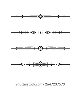 Set Black Simple Line Collection Doodle Border Elements Vector Design Style Sketch Isolated Illustration For Banner