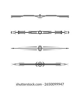 Definir Linha Simples Preto Coleção Doodle Elementos De Borda Vetor Design Estilo Esboço Ilustração Isolada Para Banner