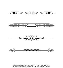 Conjunto Negro Línea Simple Colección Doodle Elementos de borde Vector Diseño Estilo Sketch Ilustración aislada para el Anuncio