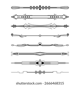 Definir Linha Simples Preto Coleção Doodle Elementos De Borda Vetor Design Estilo Esboço Ilustração Isolada Para Banner