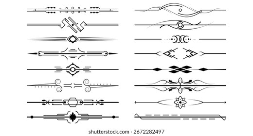 Set Schwarz Einfache Linie Sammlung Doodle Rahmen Elemente Vektor Design Stil Skizze isolierte Illustration für Banner