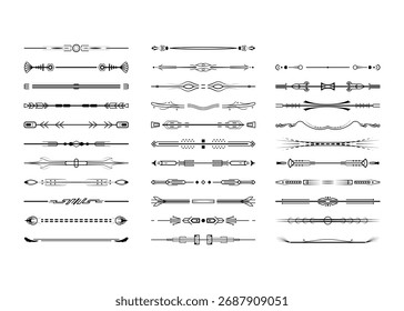 Conjunto Negro Línea Simple Colección Doodle Elementos de borde Vector Diseño Estilo Sketch Ilustración aislada para el Anuncio