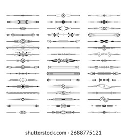 Definir Linha Simples Preto Coleção Doodle Elementos De Borda Vetor Design Estilo Esboço Ilustração Isolada Para Banner