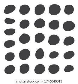 Set of black simply doodle random shapes. Organic blob round fluid form collection