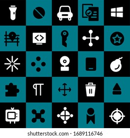 Conjunto de iconos de negocios sólidos negros aislados en un fondo claro.