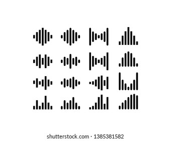 set black Sound wave background. Vector illustration