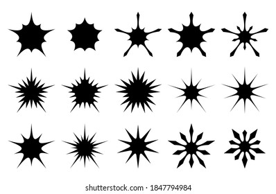 Set of black sparkles. Stars. Vector illustration.