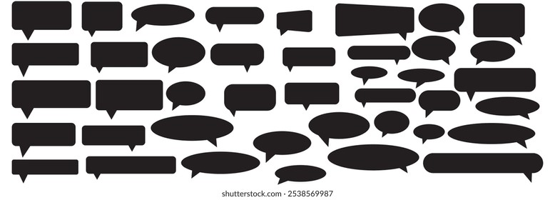 Set of black speech bubble collection .set of black speech bubble cartoon box icon set . speech bubble vector. comment box icon vector set.