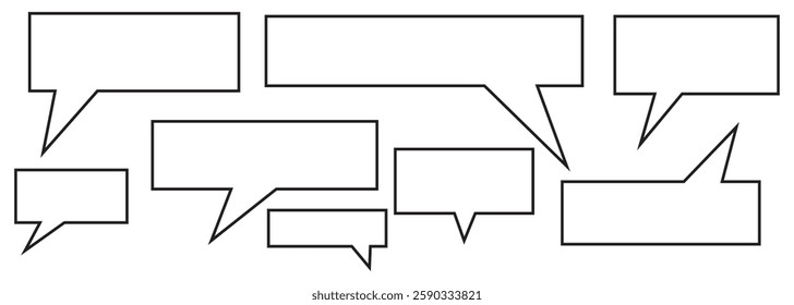 Set of Black speech bubble collection .set of Black speech bubble cartoon box icon set . speech bubble vector. comment box icon vector set. Chat, message, message, sms, chat, chatting, talk line icon