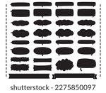 Set of black speech bubbles in various shapes