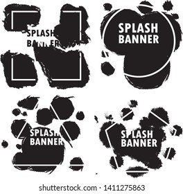 set of black splash banner template