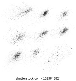 Set of black splash on white background vector illustration