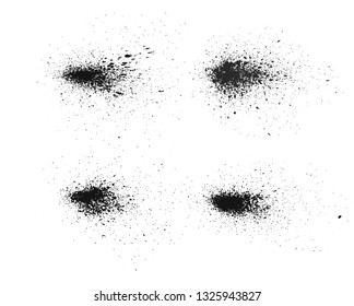 Set of black splash on white background vector illustration