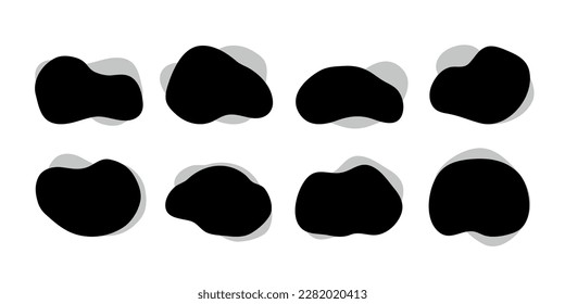 Set of black spots on a white background. isolated. Vector stock illustration. Abstraction.

