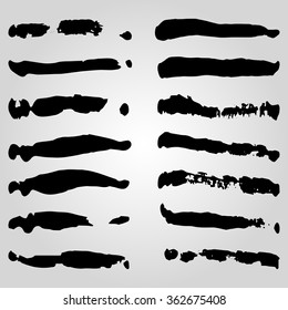 Set of black spots on a white background