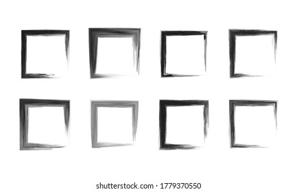 Set of black square frame. for banner, background, poster, cover.