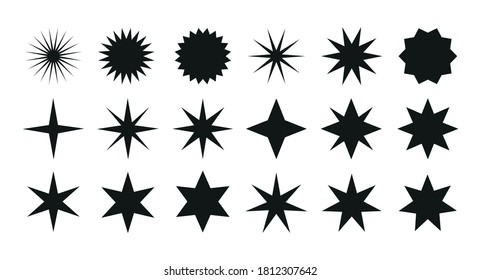 Juego de starburst negro. Estrella. 