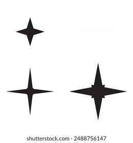 Set of black starburst, sunburst. Star icon collection of trendy stars shapes. Vector icons for apps, websites, logo.