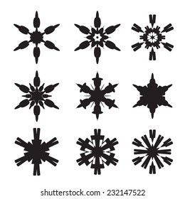 Set of black stars