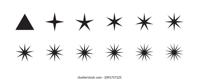 Set black stars icons. Star vector collection. Modern simple stars. Vector illustration.