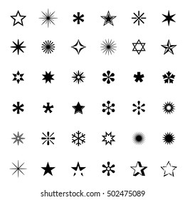 Set Black Stars Vector Illustration Stock Vector (Royalty Free) 502475110