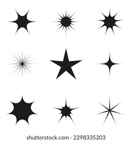 Set of black stars. Vector star icons