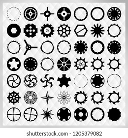 Set of black steampunk gears vector image