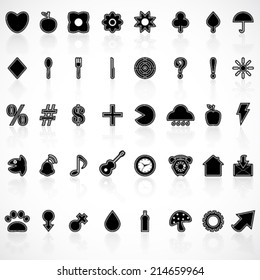 set of black stickers for web