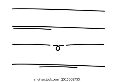 Conjunto de líneas rectas negras Efecto de corazón lineal en blanco y negro para diseñar carteles, volantes, tarjetas de visita, carteles sobre fondos transparentes.
