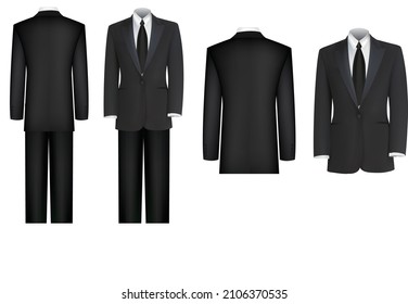 Set Black Suits Vector Stock Vector (Royalty Free) 2106370535