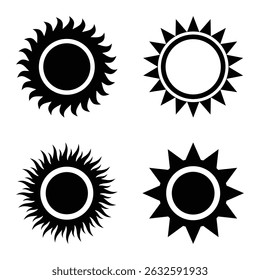 Set of black sun icon. Vector sun icons for graphic design. Vector EPS 10