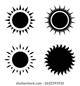 Set of black sun icon. Vector sun icons for graphic design. Vector EPS 10