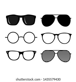 Set of Black Sunglasses vector design template