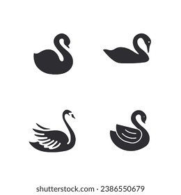set of black swans icon