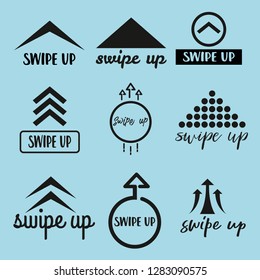 Set of black swipe up icons.Beautiful calligraphy text,special design.