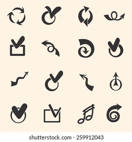 Set of black symbols. Vector