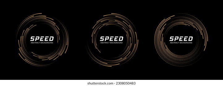 Set of black thick halftone dotted speed lines. Design element for frame, logo, tattoo, web pages, prints, posters.