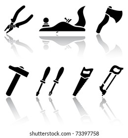 Set of black Tool icons, illustration