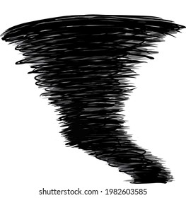 Juego de Tornado Negro. Twister giratorio. Ilustración vectorial.