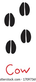 set of black tracks of a cow, icon, isolated object on a white background, vector illustration,