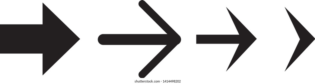 set of black universal arrows. vector eps 10