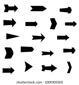 Set of black various arrows. Vector illustration

